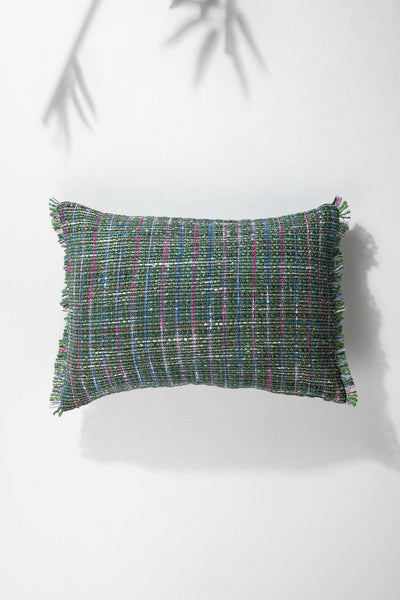 SOLID & TEXTURED CUSHIONS Circuitree Tweed Park Green Cushion Cover (36 Cm X 50 Cm)