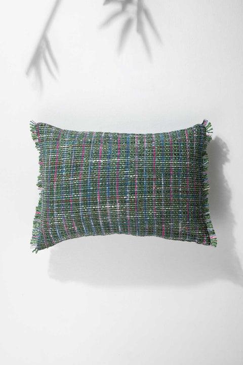 SOLID & TEXTURED CUSHIONS Circuitree Tweed Park Green Cushion Cover (36 Cm X 50 Cm)