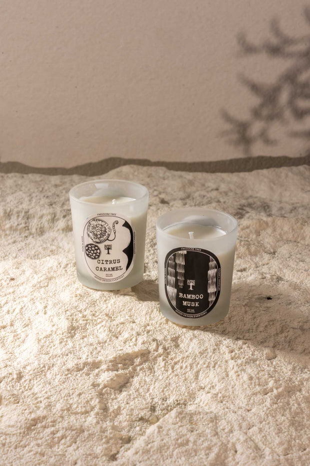 SCENTED CANDLES Citrus Caramel & Bamboo Musk Scented Candle (60 ML)