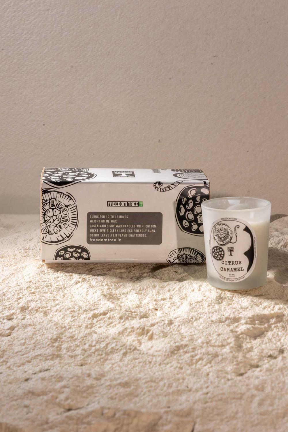 SCENTED CANDLES Citrus Caramel & Bamboo Musk Scented Candle (60 ML)