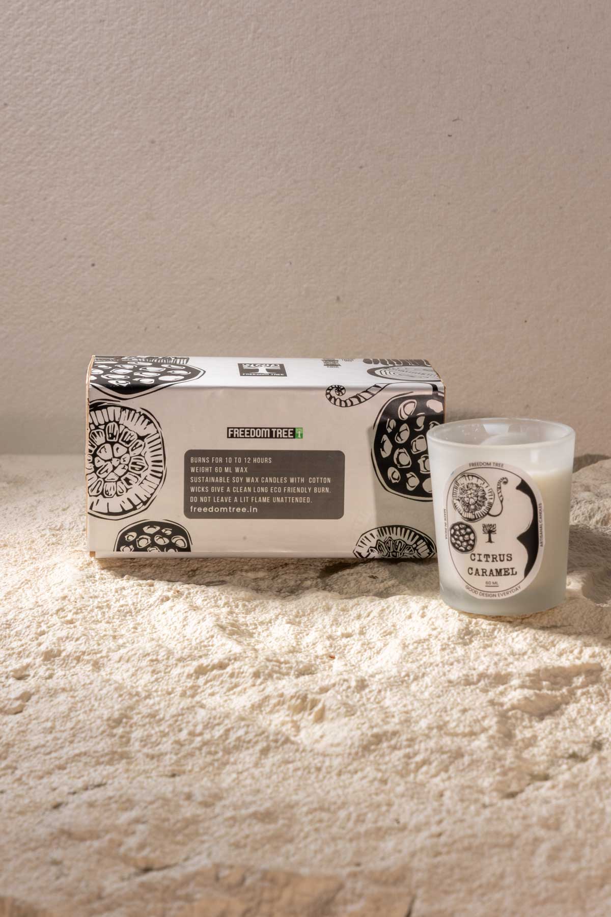 SCENTED CANDLES Citrus Caramel & Bamboo Musk Scented Candle (60 ML)