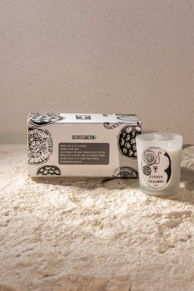 SCENTED CANDLES Citrus Caramel & Bamboo Musk Scented Candle (60 ML)