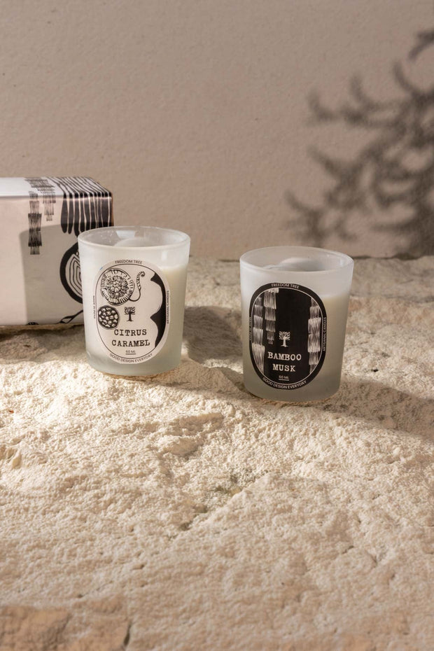 SCENTED CANDLES Citrus Caramel & Bamboo Musk Scented Candle (60 ML)