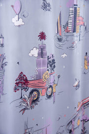 PRINT & PATTERN HEAVY FABRICS City Toile Printed Heavy Fabric And Curtains (Blue)