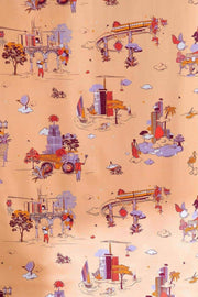 PRINT & PATTERN HEAVY FABRICS City Toile Printed Heavy Fabric And Curtains (Soft Yellow)