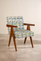 Civic Accent Chair in Cambaya Blue Fabric
