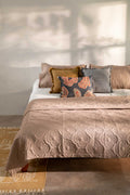 SOLID & TEXTURED BEDCOVERS Clover Beige Quilted Bedcover