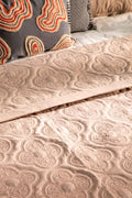 SOLID & TEXTURED BEDCOVERS Clover Beige Quilted Bedcover