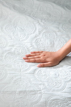 SOLID & TEXTURED BEDCOVERS Clover Ivory Quilted Bedcover