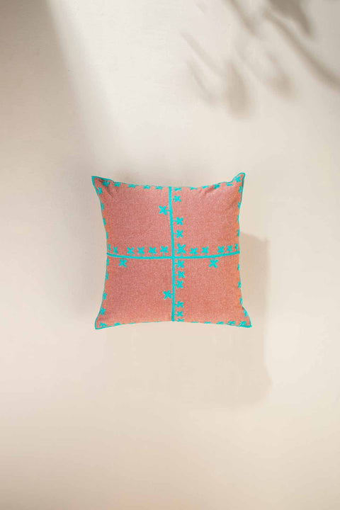 ACCENT CUSHIONS Clover Woven Passion Coral Cushion Cover (41 Cm X 41 Cm)