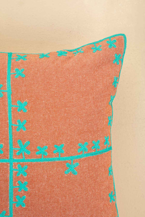 ACCENT CUSHIONS Clover Woven Passion Coral Cushion Cover (41 Cm X 41 Cm)