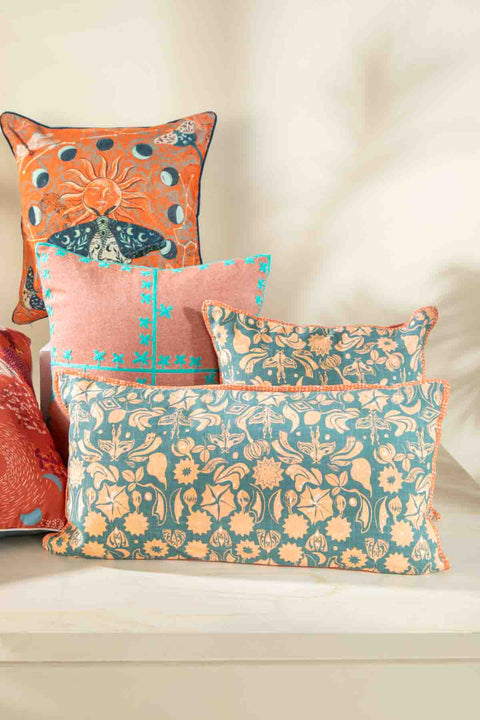 ACCENT CUSHIONS Clover Woven Passion Coral Cushion Cover (41 Cm X 41 Cm)