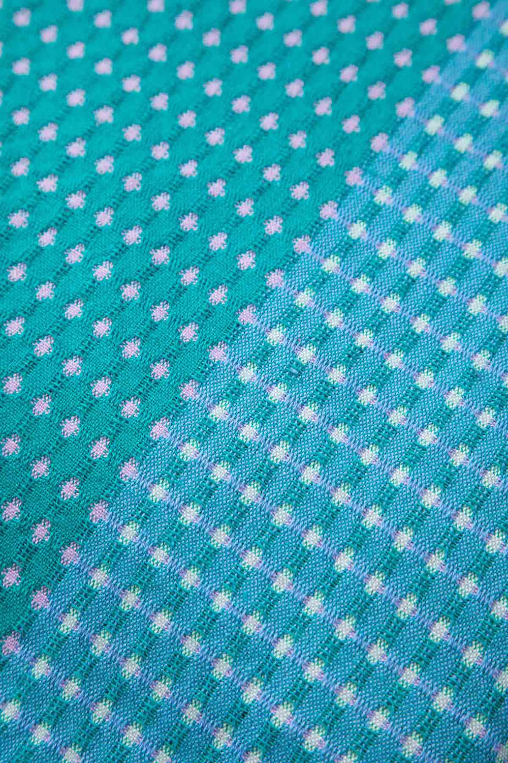 SOLID & TEXTURED BEDCOVERS Code Checks Recycled Cotton Bedcover (Blue Green)