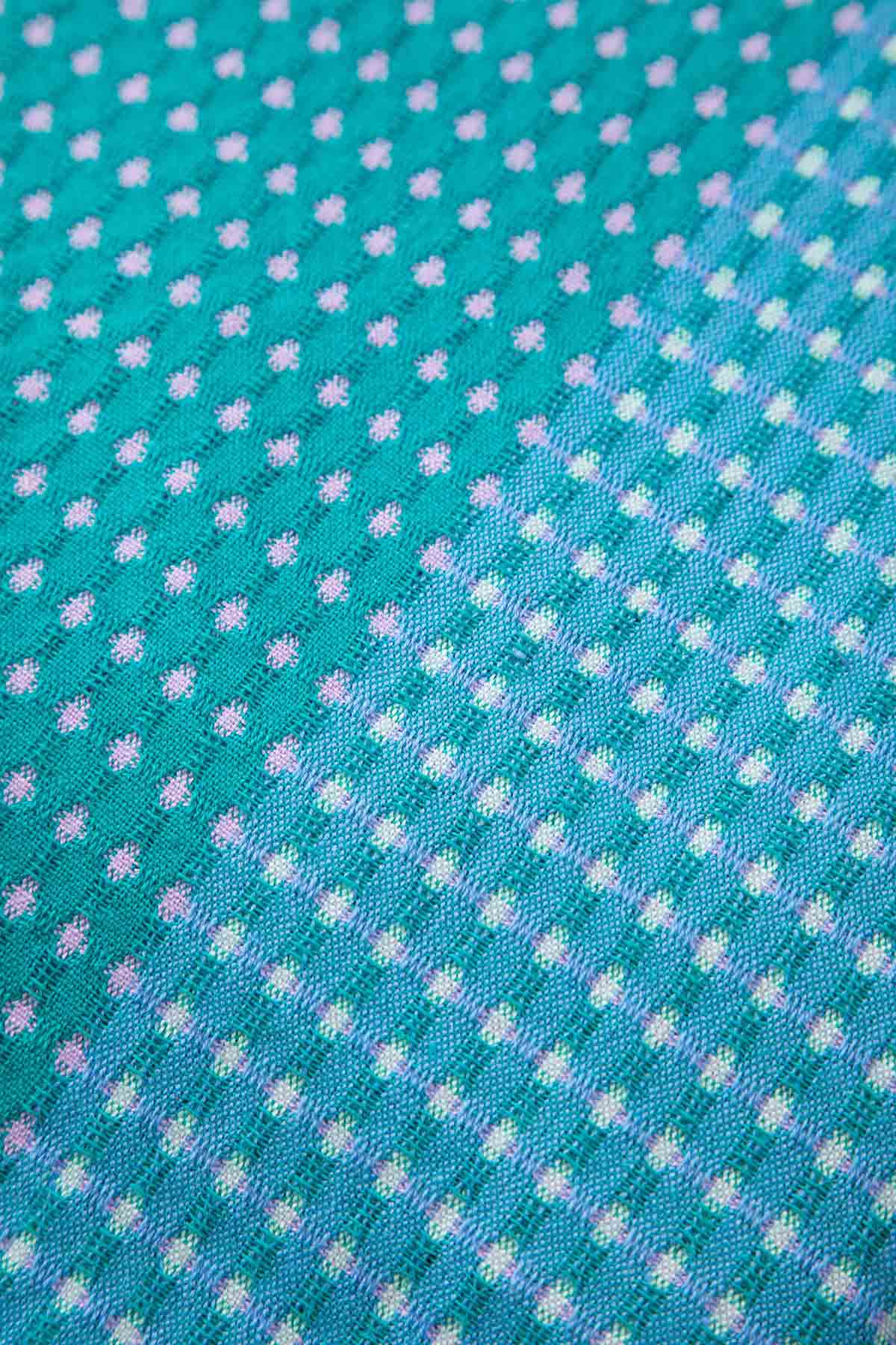 SOLID & TEXTURED BEDCOVERS Code Checks Recycled Cotton Bedcover (Blue Green)