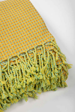 SOLID & TEXTURED BEDCOVERS Code Shadow   Recycled Cotton Bedcover (Fresh Yellow)