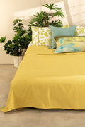SOLID & TEXTURED BEDCOVERS Code Shadow   Recycled Cotton Bedcover (Fresh Yellow)