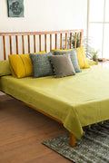 SOLID & TEXTURED BEDCOVERS Code Shadow Woven Cotton Bedcover (Lime Green)