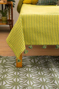 SOLID & TEXTURED BEDCOVERS Code Shadow Woven Cotton Bedcover (Lime Green)