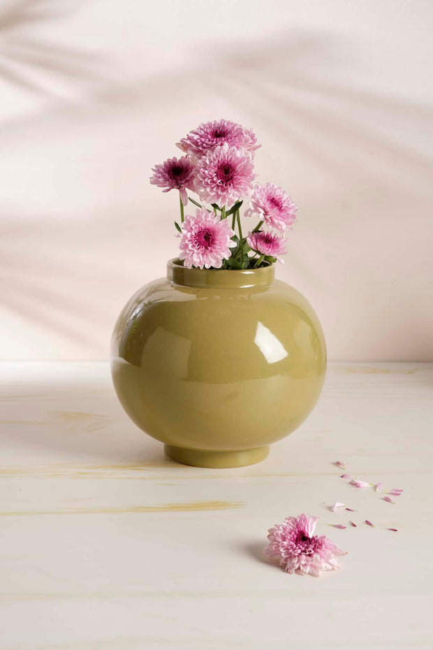 FLOWER VASES Color Pop Ceramic Vase (Olive Green)
