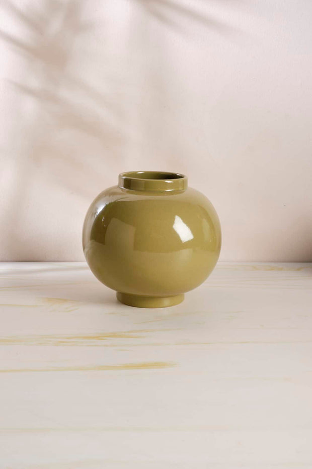 FLOWER VASES Color Pop Ceramic Vase (Olive Green)