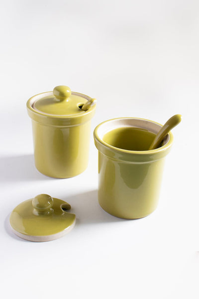 DINING ACCESSORIES Color Pop Ceramic Pickle Jar (Set Of 2)