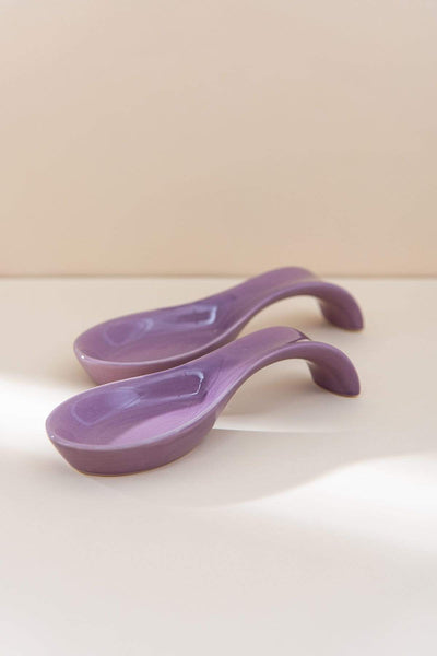 DINING ACCESSORIES Color Pop Lavender Spoon Rest (Set Of 2)