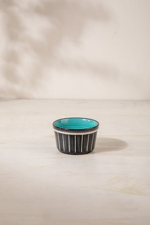 RAMEKINS Color Pop Black And Mint Ceramic Ramekin (Set Of 2)