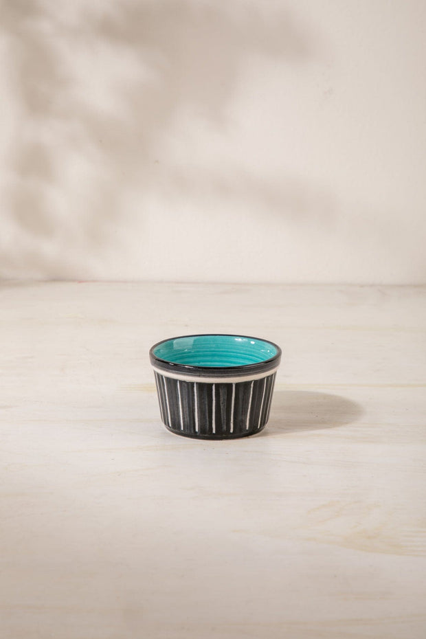 RAMEKINS Color Pop Black And Mint Ceramic Ramekin (Set Of 2)