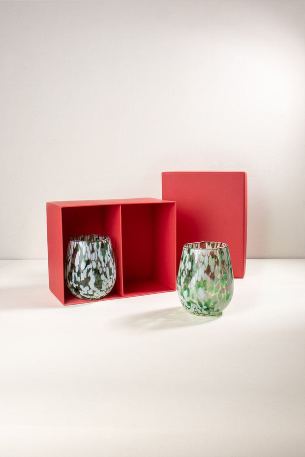 DRINKING GLASSES Confetti Mist Green Cocktail Glass (Set Of 2)