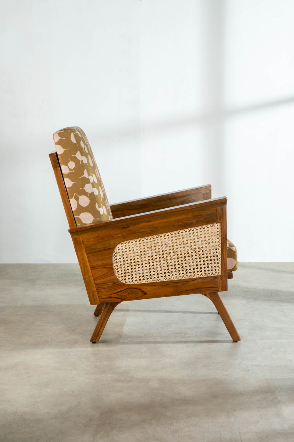 ARMCHAIRS & ACCENTS Conoor  Teak Wood And Wicker Accent Chair
