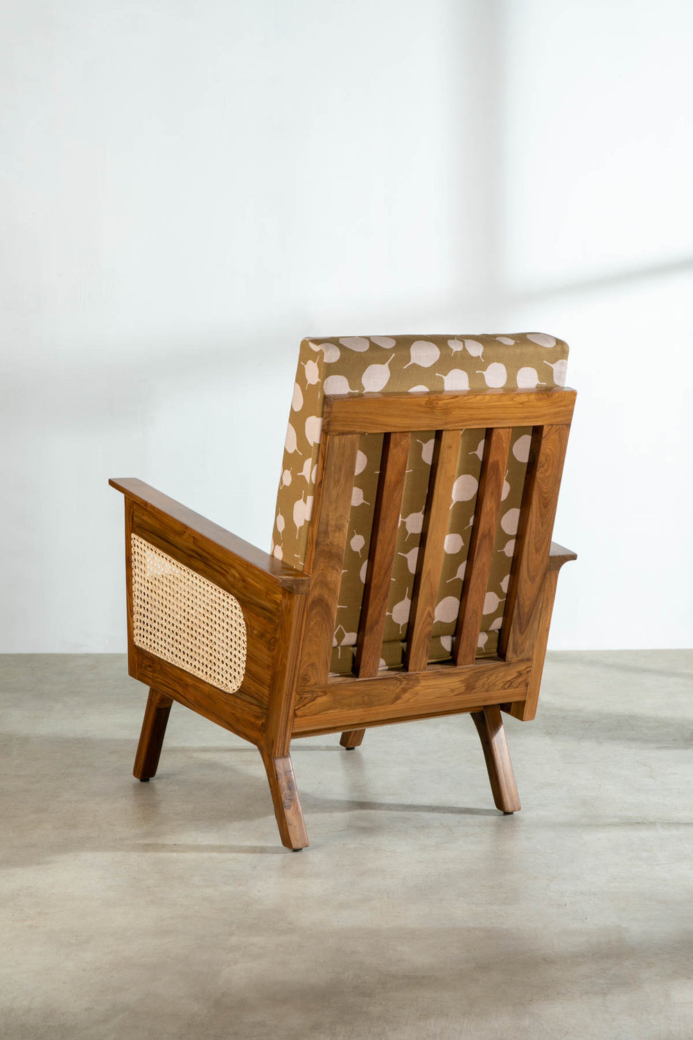 ARMCHAIRS & ACCENTS Conoor  Teak Wood And Wicker Accent Chair