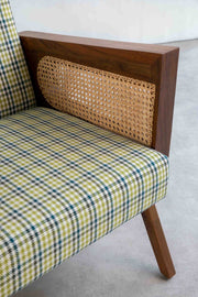 ARMCHAIRS & ACCENTS Coonoor Teak Wood And Wicker Armchair