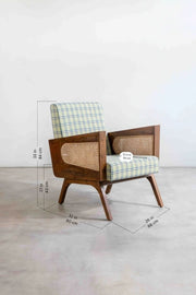 ARMCHAIRS & ACCENTS Coonoor Teak Wood And Wicker Armchair