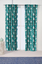 CURTAINS Coromandel Cotton Drapes And Blinds (Turquoise)