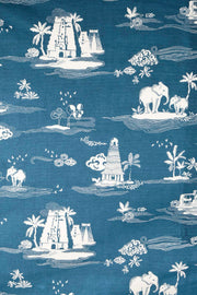 PRINT & PATTERN HEAVY FABRICS Coromandel Printed Heavy Fabric And Curtains (Blue)