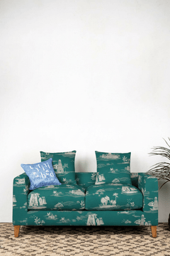 PRINT & PATTERN UPHOLSTERY FABRICS Coromandel Printed Upholstery Fabric (Turquoise)