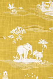 PRINT & PATTERN HEAVY FABRICS Coromandel Printed Heavy Fabric And Curtains (Leaf Green)