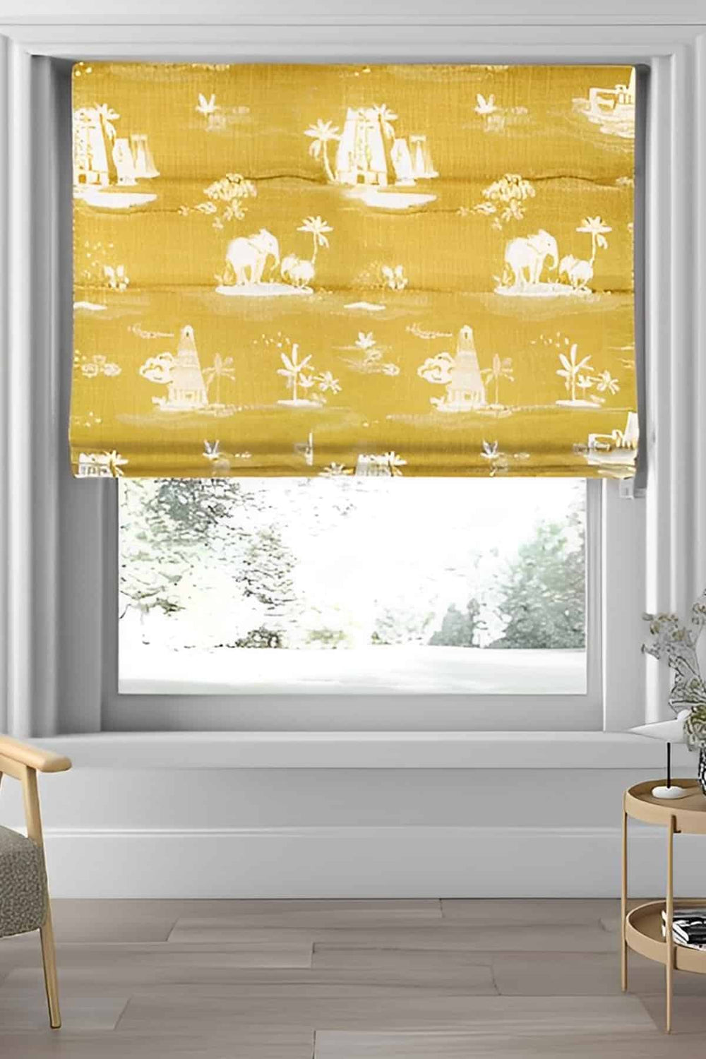 PRINT & PATTERN HEAVY FABRICS Coromandel Printed Heavy Fabric And Curtains (Leaf Green)