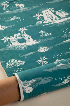 UPHOLSTERY FABRIC SWATCH Coromandel Upholstery Fabric (Blue) Swatch