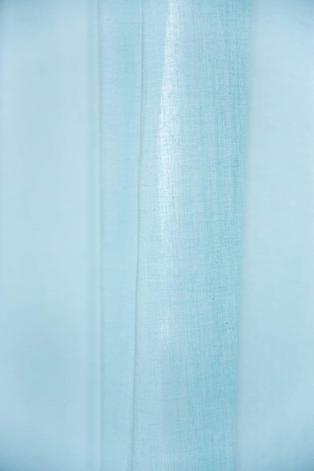 CURTAINS Solid Blue Sheer Curtain (Cotton Voile)