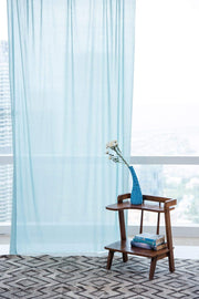 SOLID & TEXTURED SHEER FABRICS Sheer Fabric And Curtains (Blue)