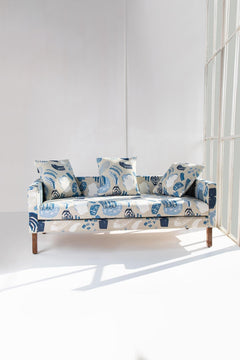 PRINT & PATTERN UPHOLSTERY FABRICS Crayon Printed Upholstery Fabric (Coastal Blue)