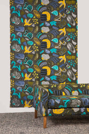 PRINT & PATTERN HEAVY FABRICS Crayon Printed Heavy Fabric And Curtains (Blue And Black)