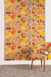 PRINT & PATTERN HEAVY FABRICS Crayon Printed Heavy Fabric And Curtains (Peach)