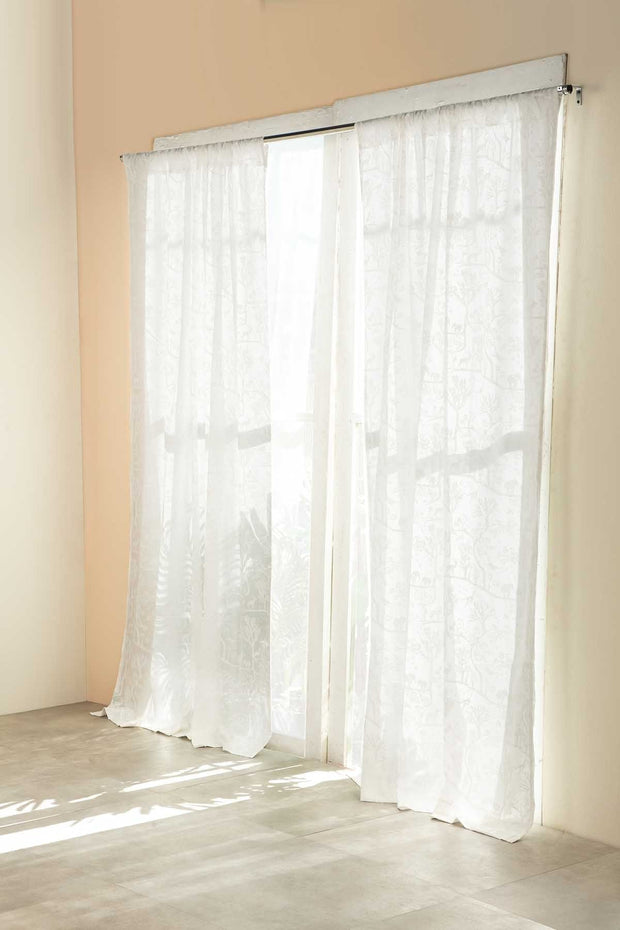 CURTAINS Creatures Of Canopy White Window Curtain In Sheer Fabric