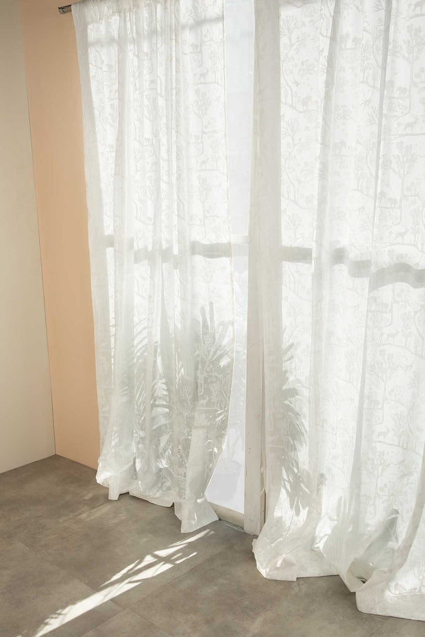 CURTAINS Creatures Of Canopy White Window Curtain In Sheer Fabric