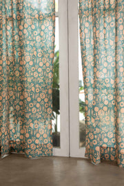 CURTAINS Creatures Of The Night Blue Coral Sheer Curtain