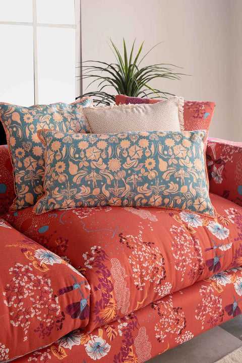 PRINT & PATTERN CUSHIONS Creatures Of The Night Blue Coral Cushion Cover (30 Cm X 60 Cm)