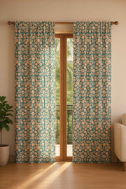 PRINT & PATTERN HEAVY FABRICS Creatures Of The Night Blue Coral Printed Heavy Fabric And Curtains