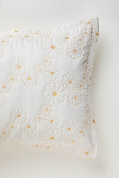 PILLOWS & SHAMS Daisy Field Ecru Pillow Cover Set (Set of 2)